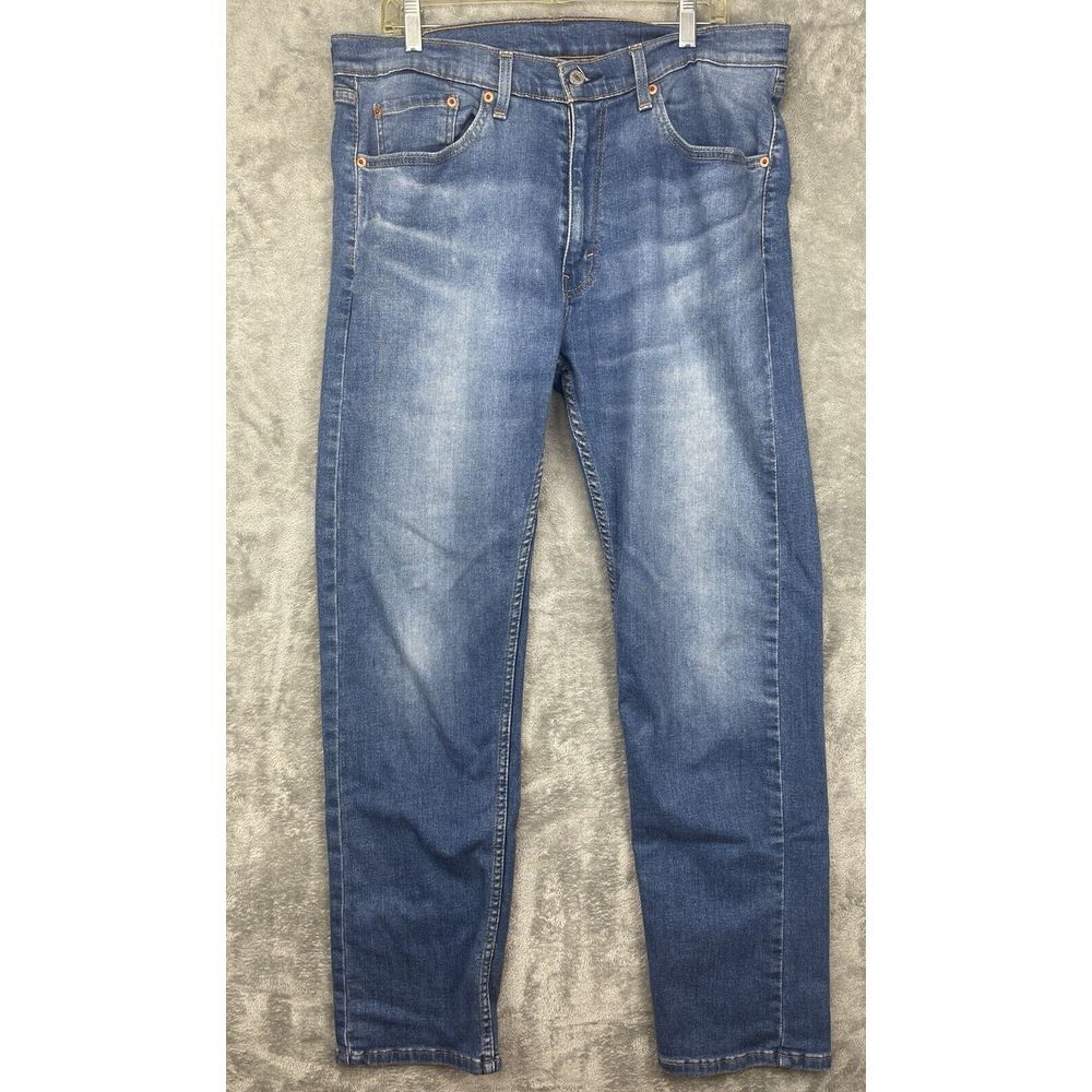 Levi's Mens 505 Blue Jeans Straight Leg Regular Fit Size 36x34